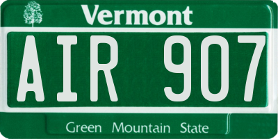 VT license plate AIR907