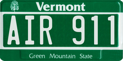 VT license plate AIR911