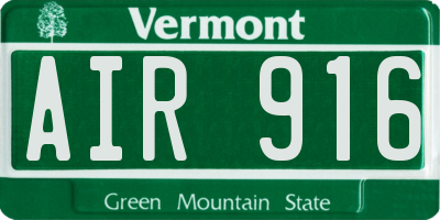VT license plate AIR916