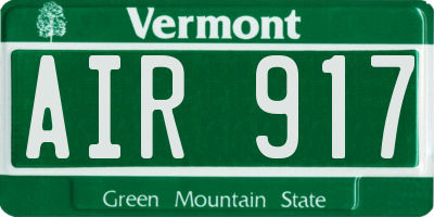 VT license plate AIR917