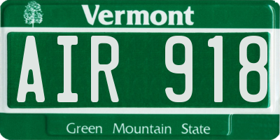 VT license plate AIR918
