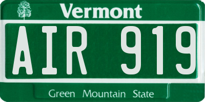 VT license plate AIR919