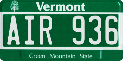 VT license plate AIR936