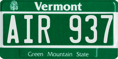 VT license plate AIR937