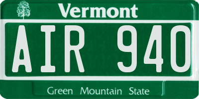 VT license plate AIR940