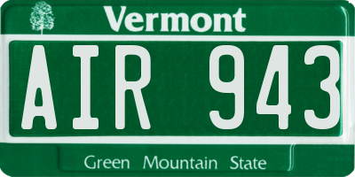 VT license plate AIR943