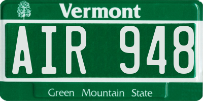VT license plate AIR948
