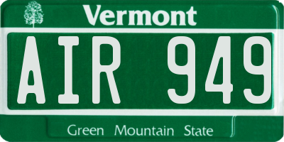VT license plate AIR949