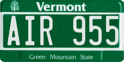 VT license plate AIR955