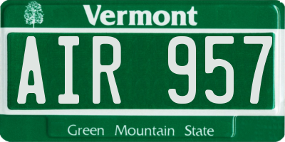 VT license plate AIR957