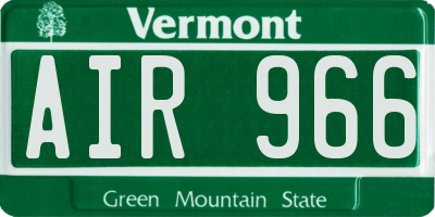 VT license plate AIR966