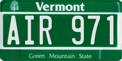 VT license plate AIR971