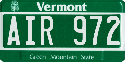 VT license plate AIR972