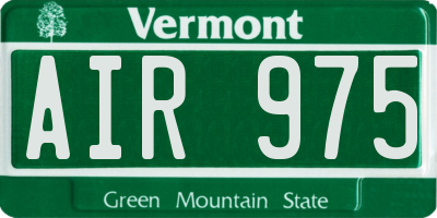 VT license plate AIR975