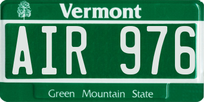 VT license plate AIR976