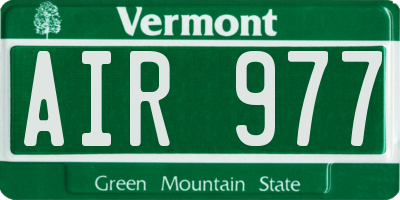 VT license plate AIR977