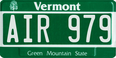 VT license plate AIR979
