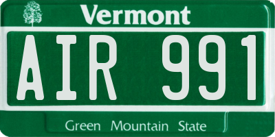 VT license plate AIR991