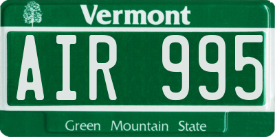 VT license plate AIR995