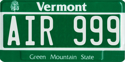 VT license plate AIR999