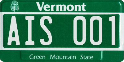 VT license plate AIS001