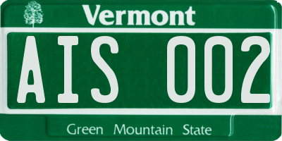 VT license plate AIS002