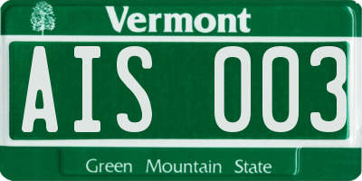 VT license plate AIS003