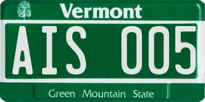 VT license plate AIS005