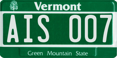 VT license plate AIS007