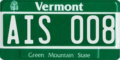 VT license plate AIS008