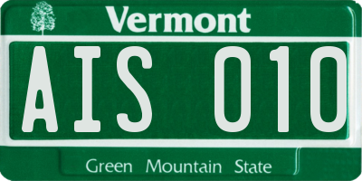 VT license plate AIS010