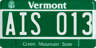 VT license plate AIS013