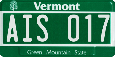 VT license plate AIS017