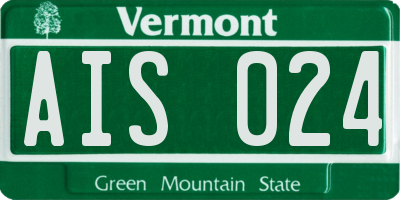 VT license plate AIS024