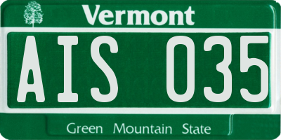 VT license plate AIS035