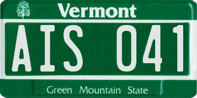 VT license plate AIS041