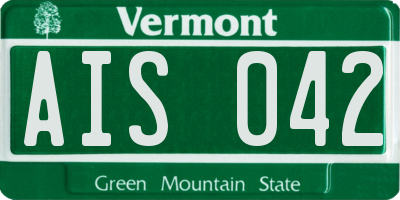 VT license plate AIS042