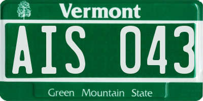 VT license plate AIS043