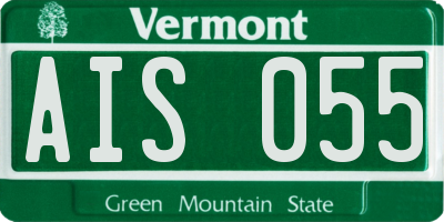 VT license plate AIS055