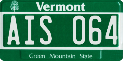 VT license plate AIS064