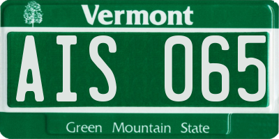 VT license plate AIS065