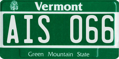 VT license plate AIS066