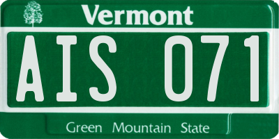 VT license plate AIS071