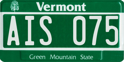 VT license plate AIS075