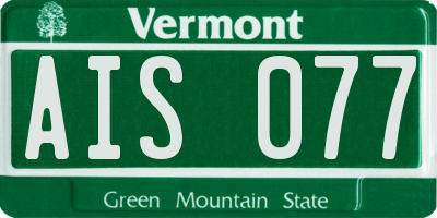 VT license plate AIS077