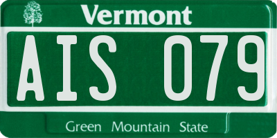 VT license plate AIS079