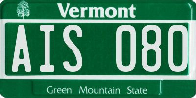 VT license plate AIS080