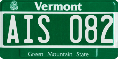 VT license plate AIS082