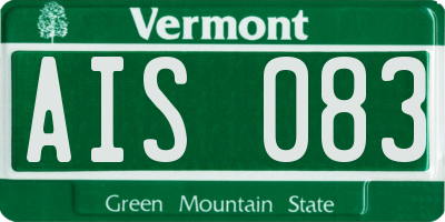 VT license plate AIS083
