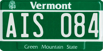 VT license plate AIS084